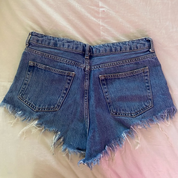TopShop High Rise Cut Off Jean Shorts - Picture 3 of 5